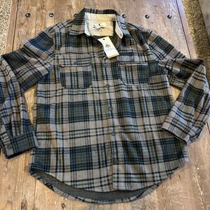 Rainforest Olive Plaid Flannel Button Up Sz S Cozy Rugged Outdoorsy Soft NWT